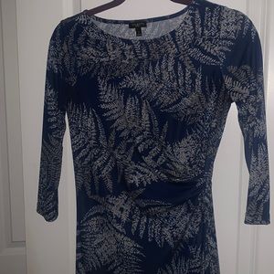 Talbots Blue and Gray Midi Dress